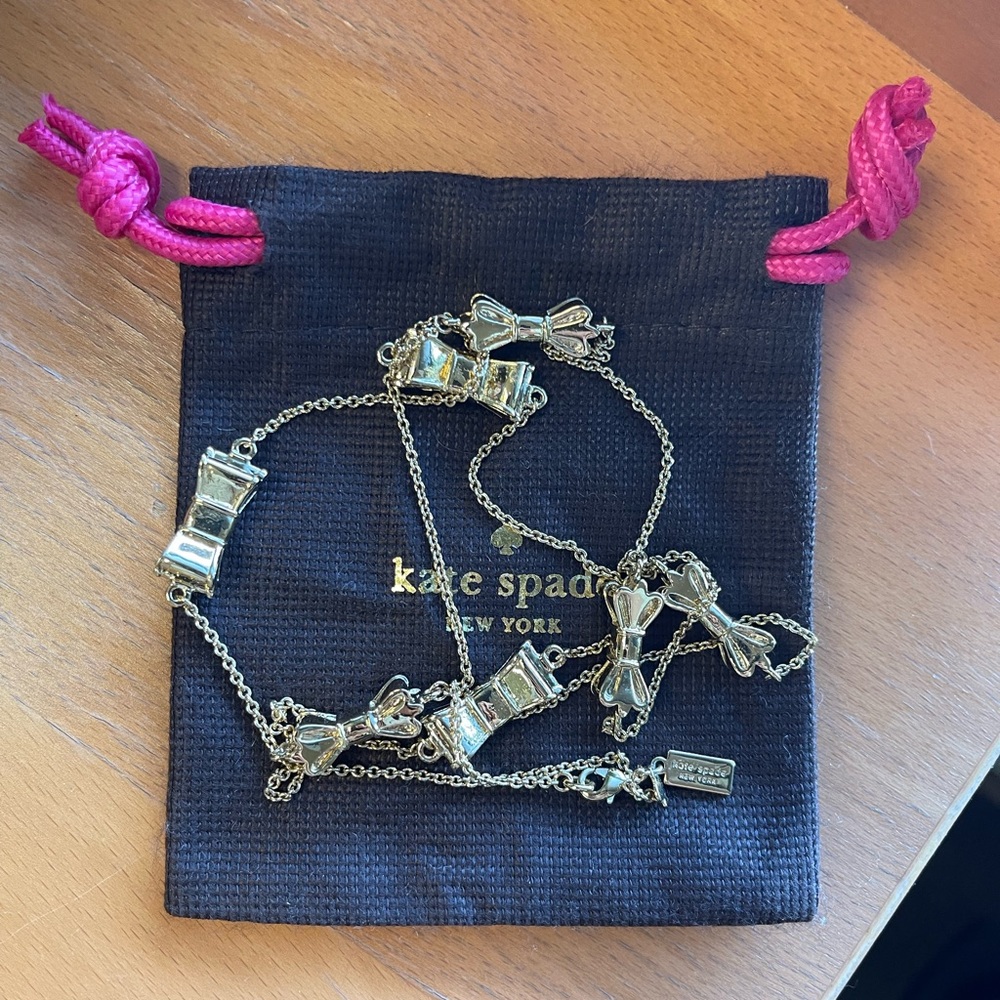 Kate Spade Gold toned Bow Necklace Chain